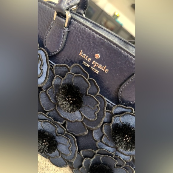 Kate Spade Midnight Blue Floral Satchel - Picture 2 of 4